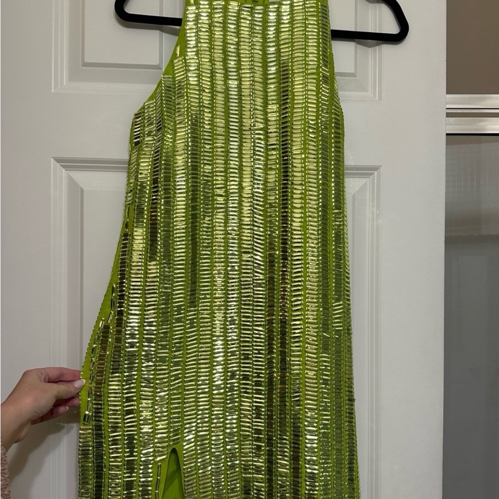 River Island Lime Green Sequin Dress - Picture 2 of 9